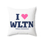 I Heart WLTN Spun Polyester Square Pillow