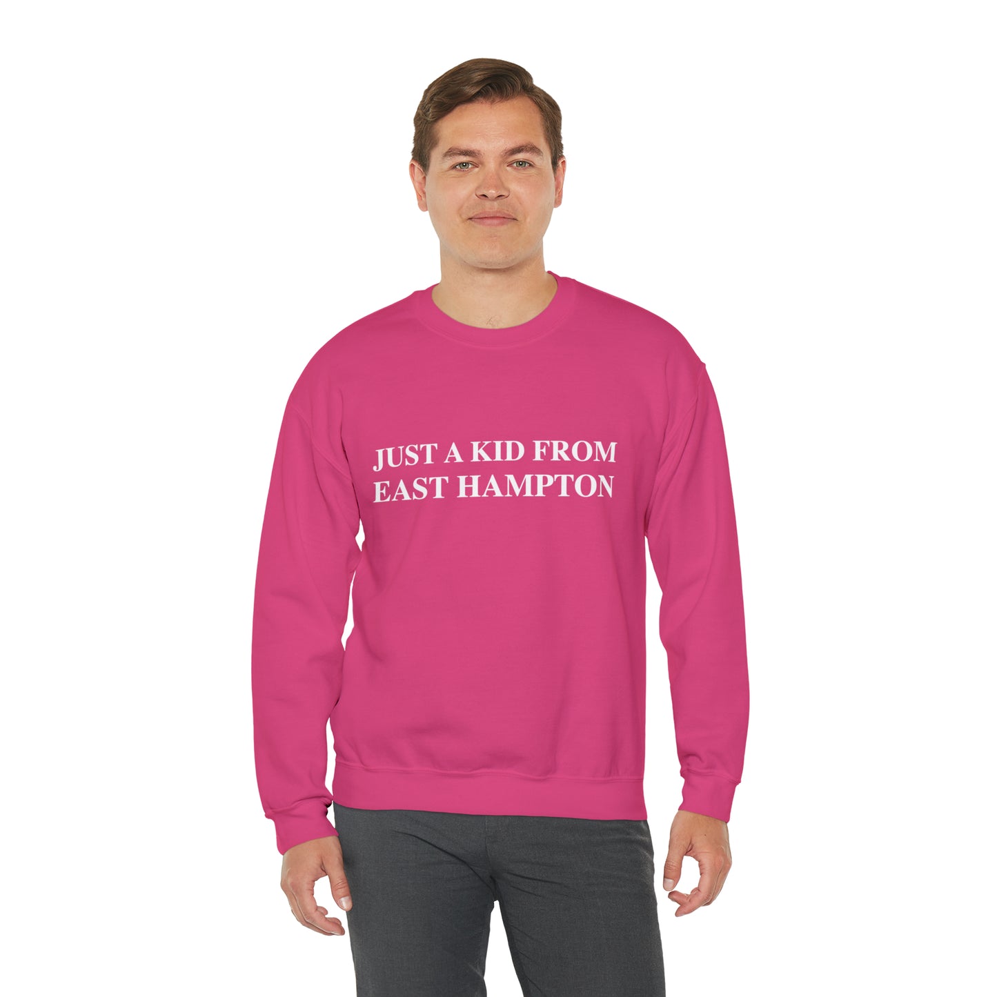 Copy of Just a kid from East Hampton Unisex Heavy Blend™ Crewneck Sweatshirt (white)