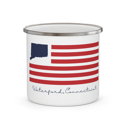 Waterford Connecticut Flag Enamel Camping Mug
