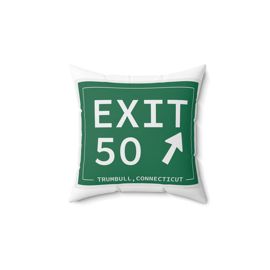 Vintage Exit 50  Merritt Parkway Sign Spun Polyester Square Pillow