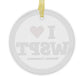I Heart WSPT Glass Ornaments