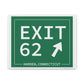 Vintage Exit 62 WCP Sign Matte Canvas, Stretched, 1.25"