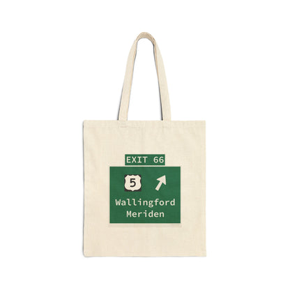 Vintage WCP Exit 66 Sign Cotton Canvas Tote Bag