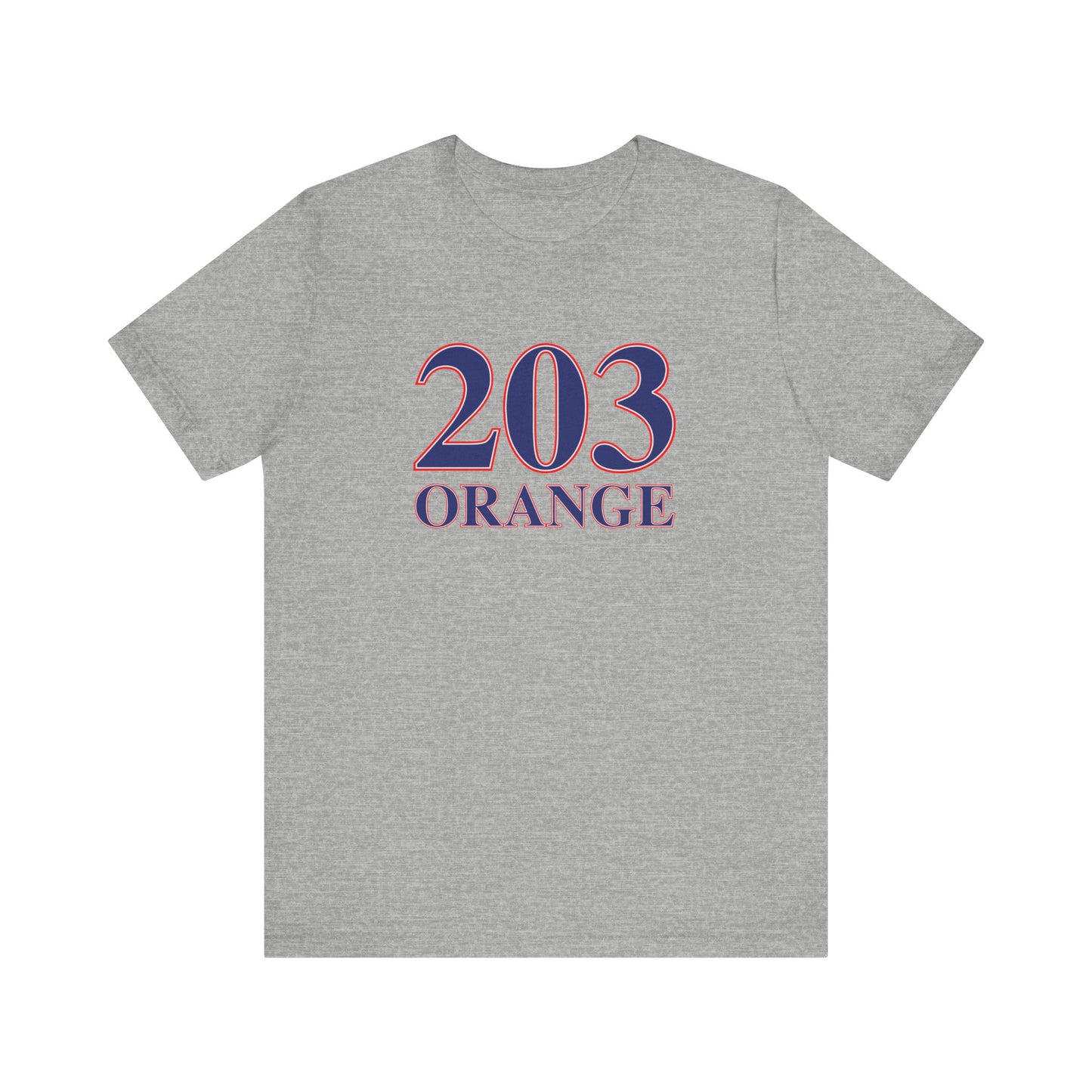 203 Orange Red White & Blue Unisex Jersey Short Sleeve T-Shirt