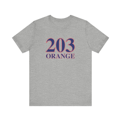203 Orange Red White & Blue Unisex Jersey Short Sleeve T-Shirt