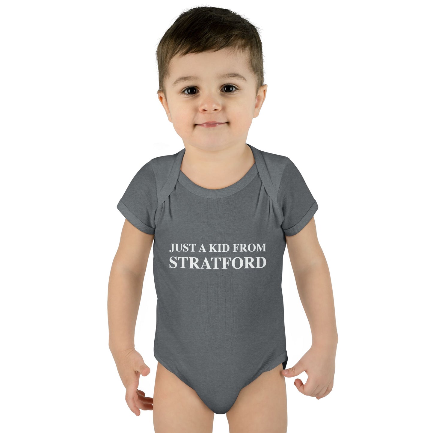 Just a kid from Stratford Infant Baby Rib Bodysuit