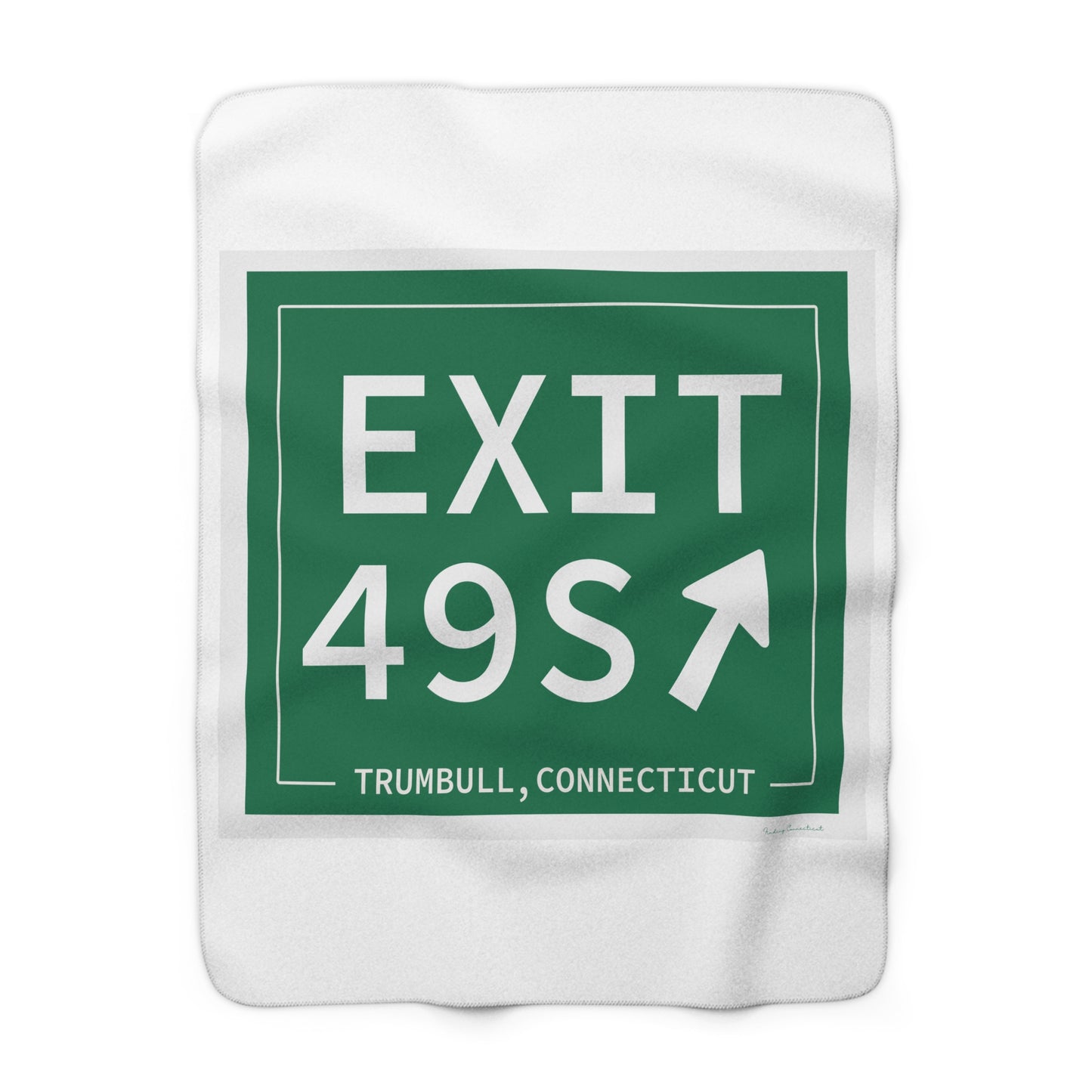 Vintage Exit 49S  Merritt Parkway Sign Sherpa Fleece Blanket