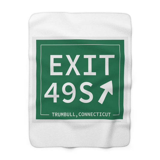 Vintage Exit 49S  Merritt Parkway Sign Sherpa Fleece Blanket