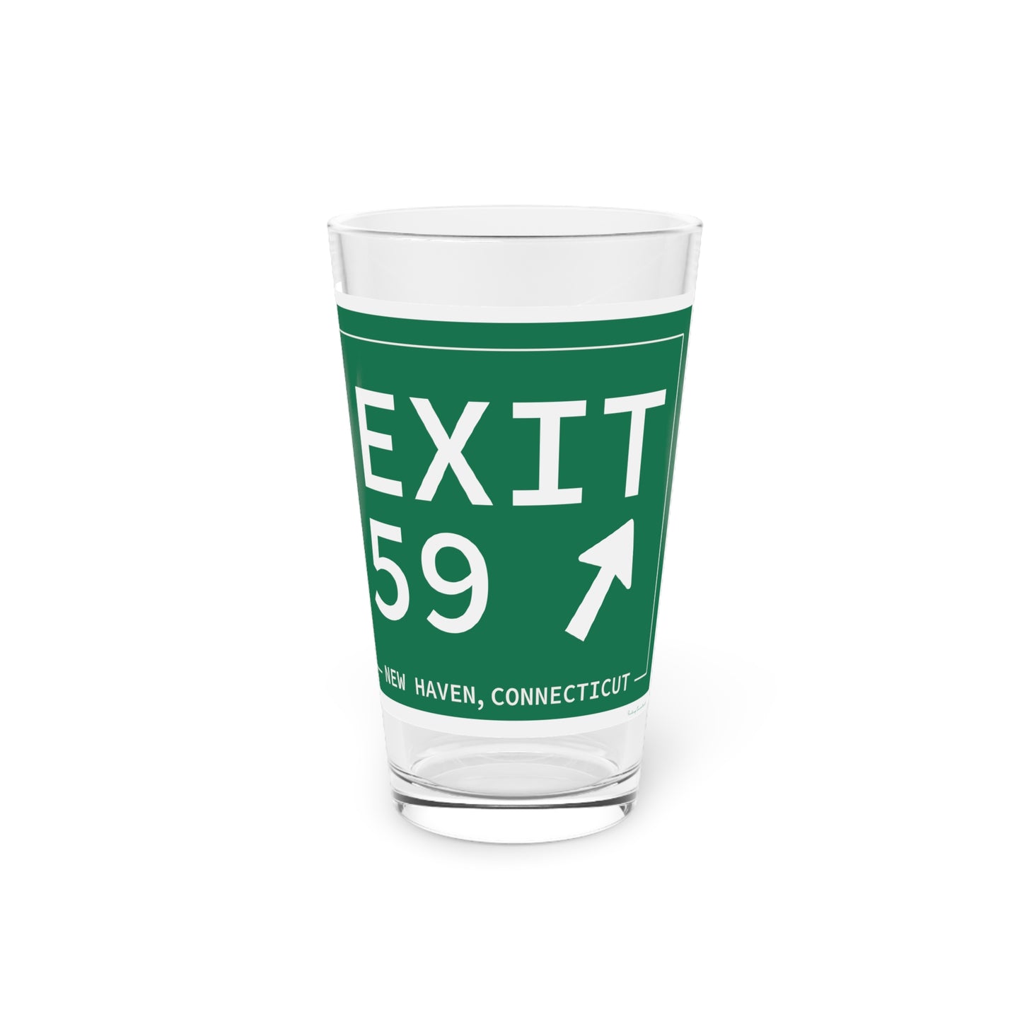 Vintage Exit 59 WCP Sign Pint Glass, 16oz