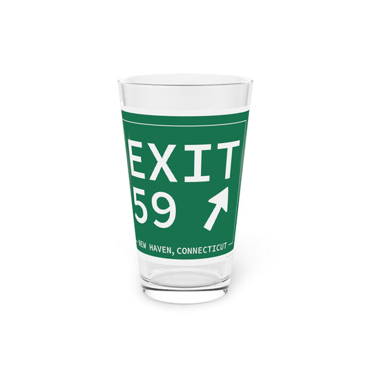 Vintage Exit 59 WCP Sign Pint Glass, 16oz