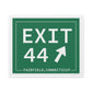 Vintage Exit 44 Merritt Parkway Sign Matte Canvas, Stretched, 1.25"
