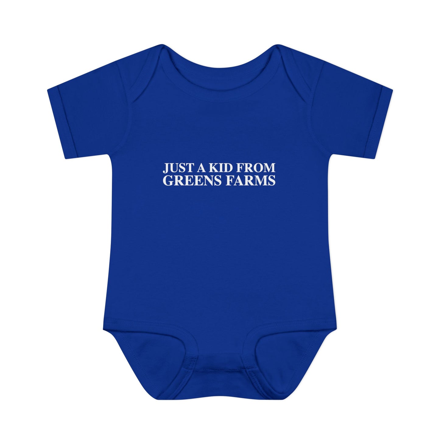 Just a kid from Greens Farms Infant Baby Rib Bodysuit