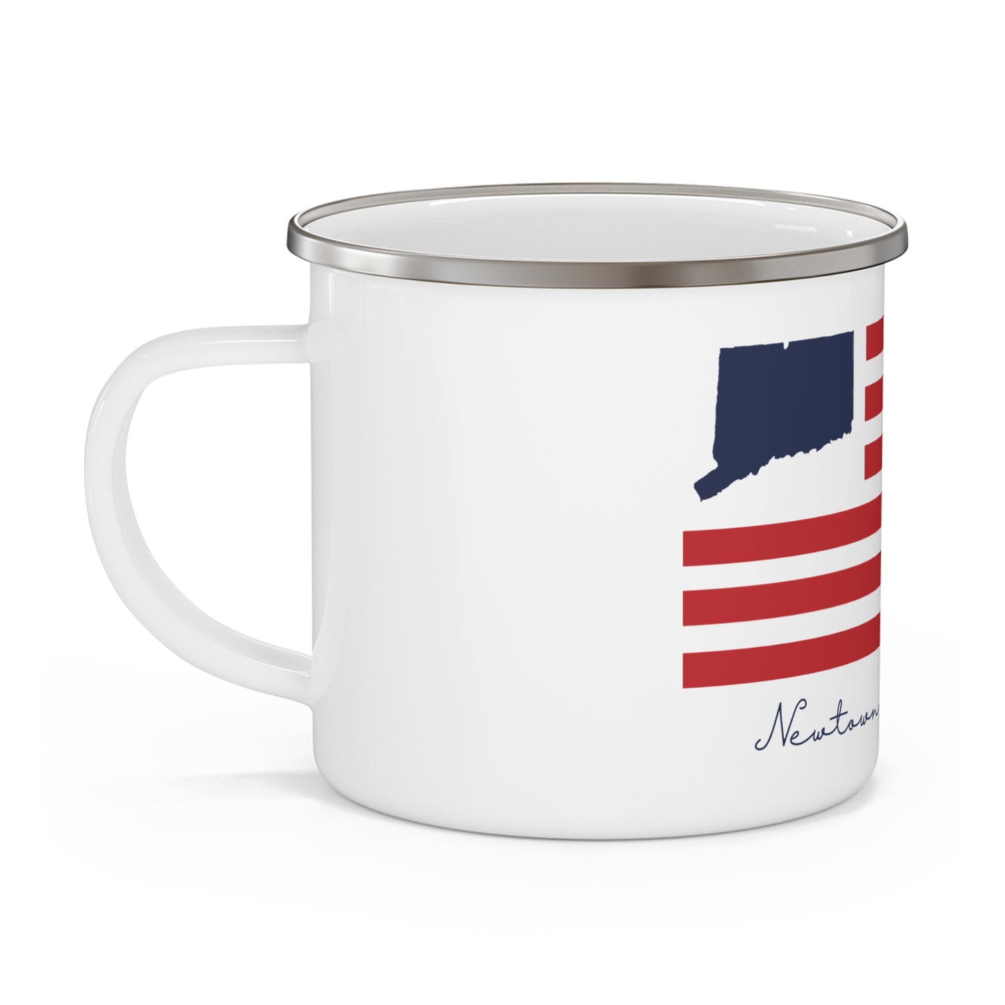 Newtown Connecticut Flag Enamel Camping Mug