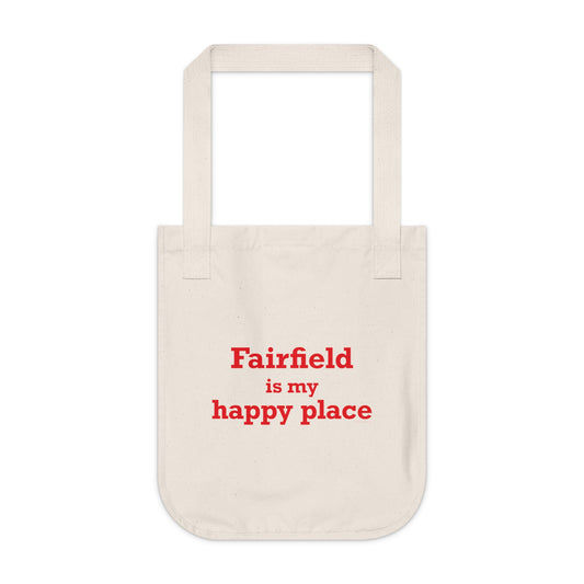 Fairfield Is My Happy Place Organic Canvas Tote Bag