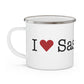 I Heart Sasco Hill. Enamel Camping Mug