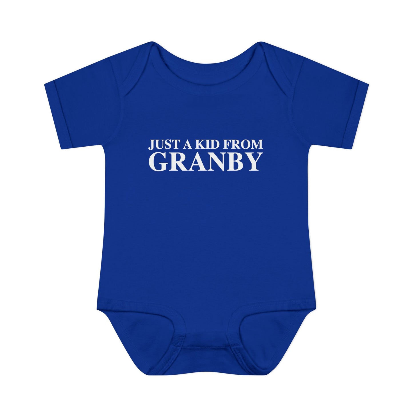 Just a kid from Granby Infant Baby Rib Bodysuit