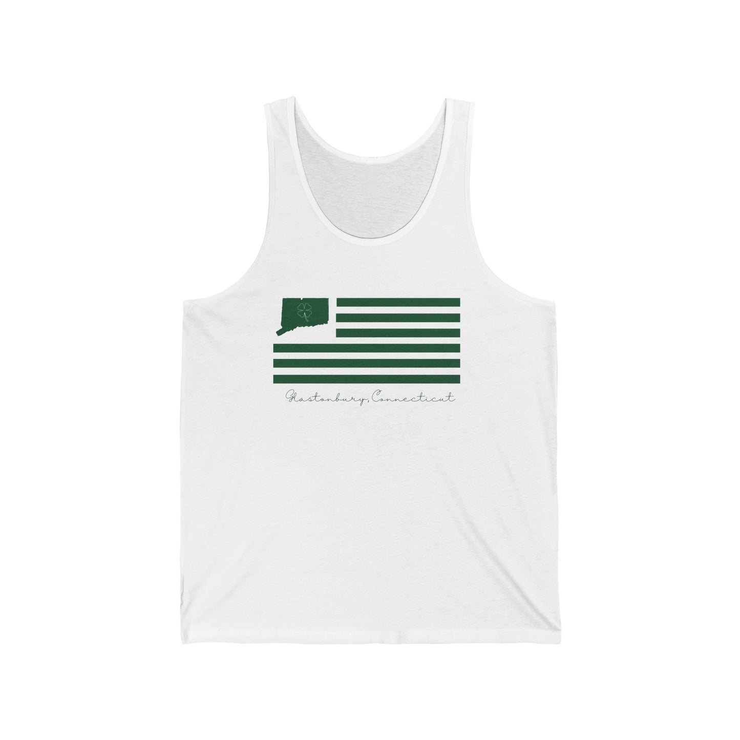 Glastonbury Connecticut St Patrick’s Day Flag Unisex Jersey Tank Top