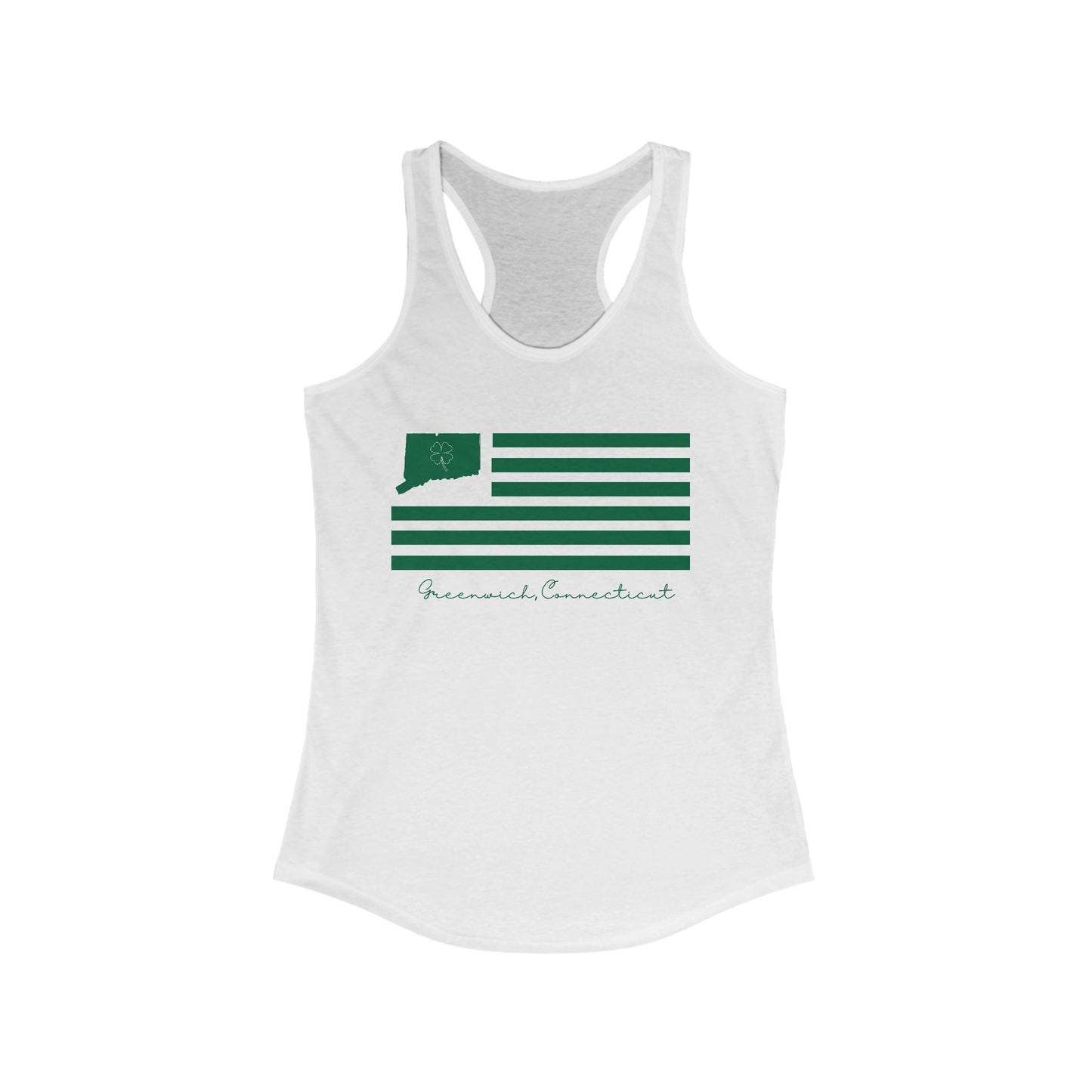 Greenwich Connecticut St Patrick’s Day Flag Women's Ideal Racerback Tank Top