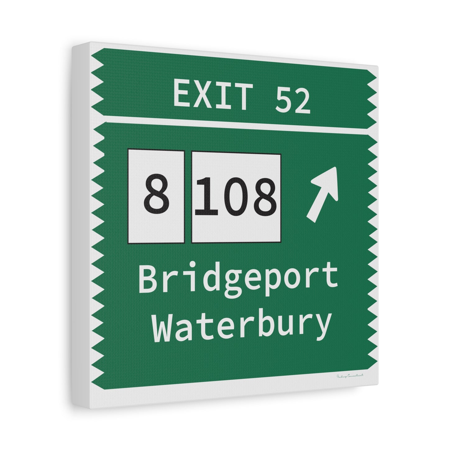 Vintage Merritt Parkway Exit 52 Sign Matte Canvas, Stretched, 1.25"