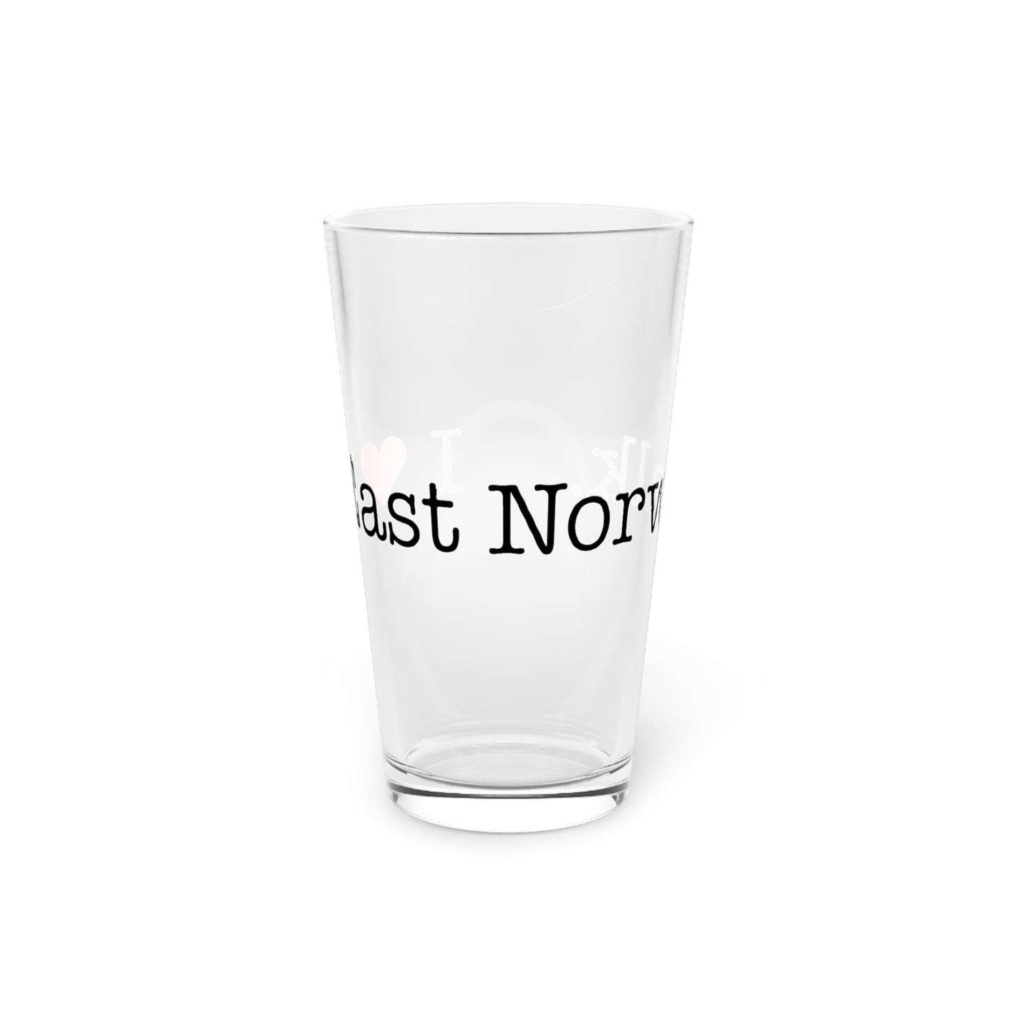 I Heart East Norwalk. Pint Glass, 16oz