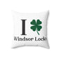 I Clover Windsor Locks Spun Polyester Square Pillow