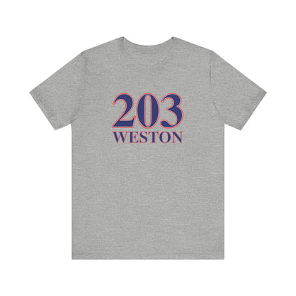 203 Weston Red White & Blue Unisex Jersey Short Sleeve T-Shirt