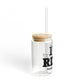 I Heart RDGF Glass Can with Straw and Lid, 16oz