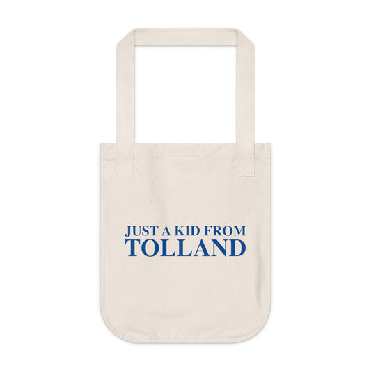 Just a kid from Tolland Organic Canvas Tote Bag