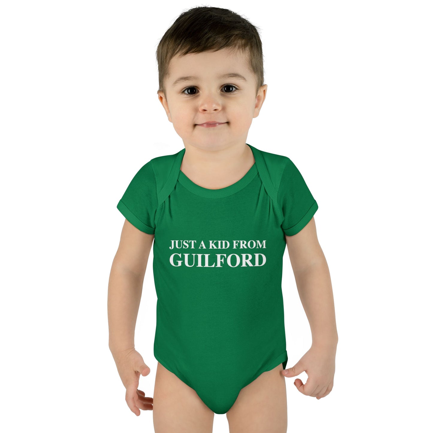 Just a kid from Guilford Infant Baby Rib Bodysuit
