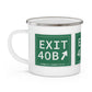 Vintage Exit 40B Merritt Parkway Sign Enamel Camping Mug