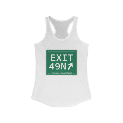 Vintage Exit 49N  Merritt Parkway Sign Women's Ideal Racerback Tank Top