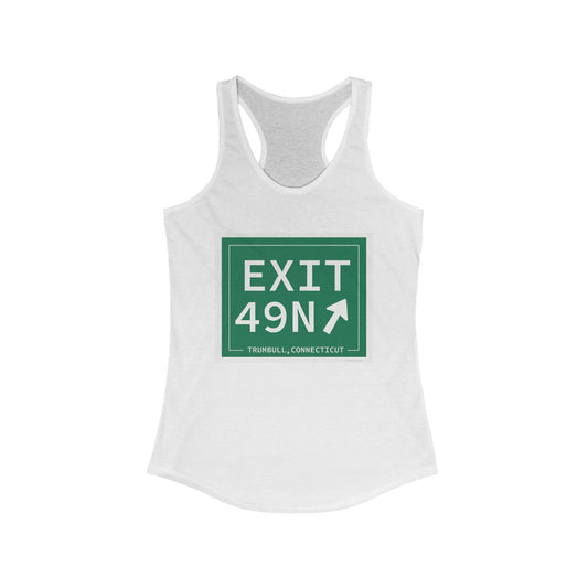Vintage Exit 49N  Merritt Parkway Sign Women's Ideal Racerback Tank Top