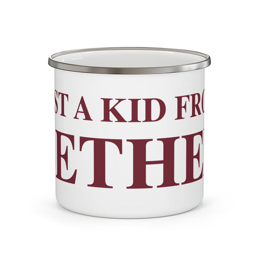 Just a kid from Bethel Enamel Camping Mug