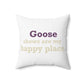 Goose Shows Are My Happy Place - Cream & Purple Polyester Square Pillow