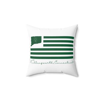 Killingworth Connecticut St. Patrick’s Day Flag Spun Polyester Square Pillow