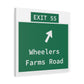 Vintage WCP Exit 55 Sign Matte Canvas, Stretched, 1.25"