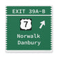 Vintage Merritt Parkway Exit 39 A-B SignMatte Canvas, Stretched, 1.25"
