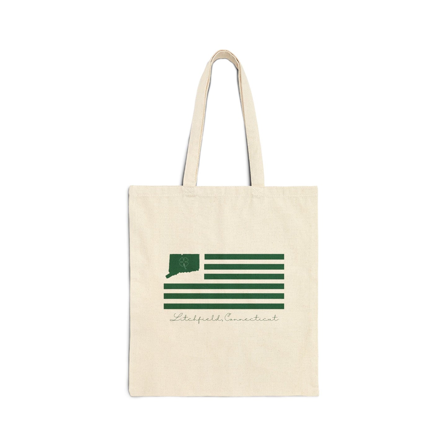 Litchfield Connecticut St. Patrick’s Day Flag Cotton Canvas Tote Bag