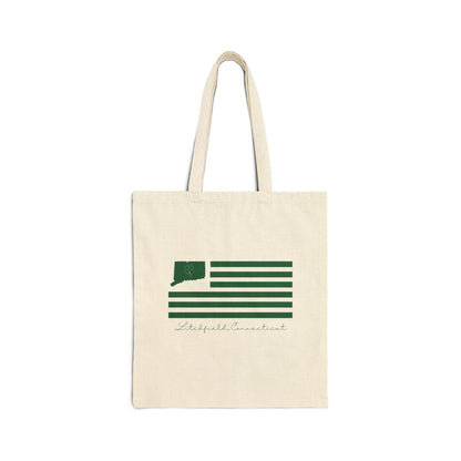 Litchfield Connecticut St. Patrick’s Day Flag Cotton Canvas Tote Bag
