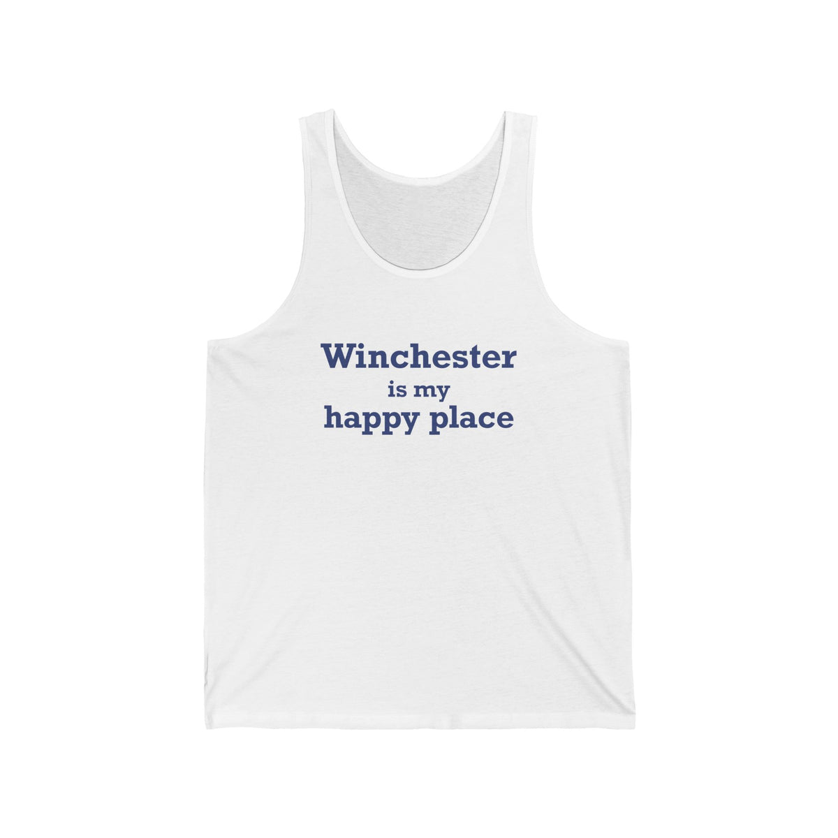 Winchester is My Happy Place Unisex Jersey Tank Top