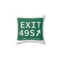 Vintage Exit 49S  Merritt Parkway Sign Spun Polyester Square Pillow