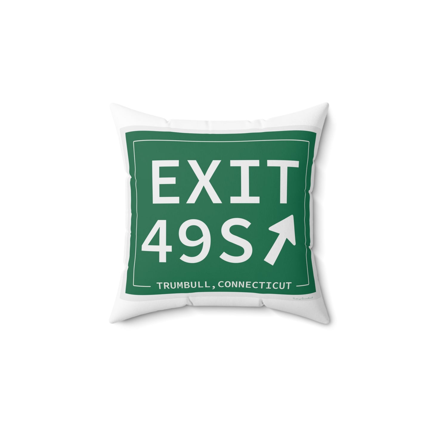 Vintage Exit 49S  Merritt Parkway Sign Spun Polyester Square Pillow