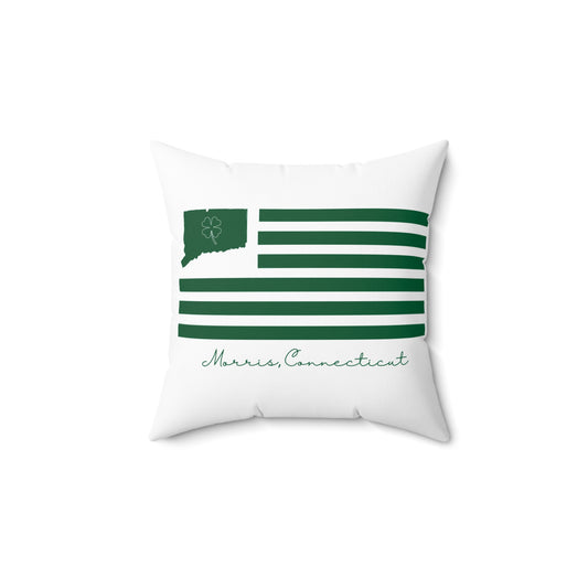Morris Connecticut St. Patrick’s Day Flag Spun Polyester Square Pillow