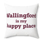 Wallingford is My Happy Place Polyester Square Pillow