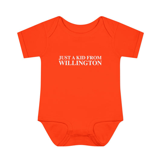 Just a kid from Willington Infant Baby Rib Bodysuit