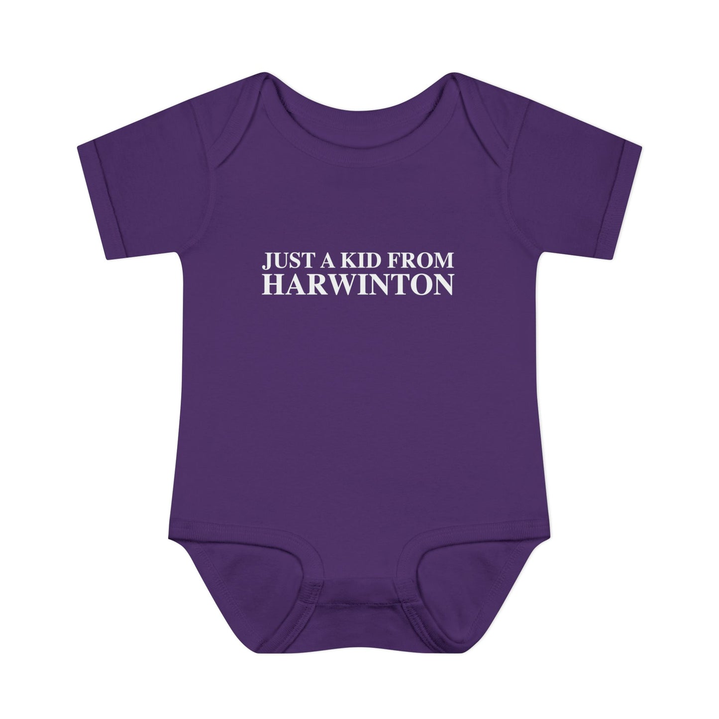 Just a kid from Harwinton Infant Baby Rib Bodysuit