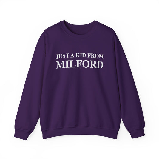 Just a kid from Milford Unisex Heavy Blend™ Crewneck Sweatshirt