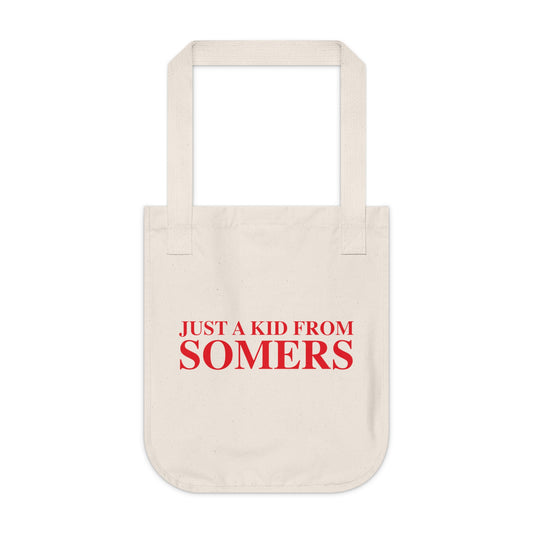 Just a kid from Somers Organic Canvas Tote Bag