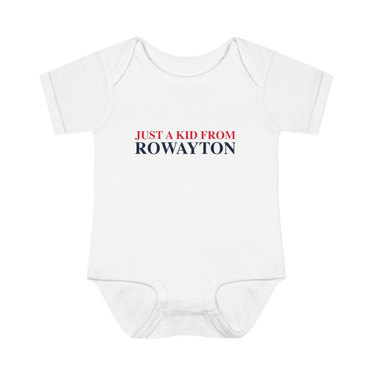 Just a kid from Rowayton Infant Baby Rib Bodysuit