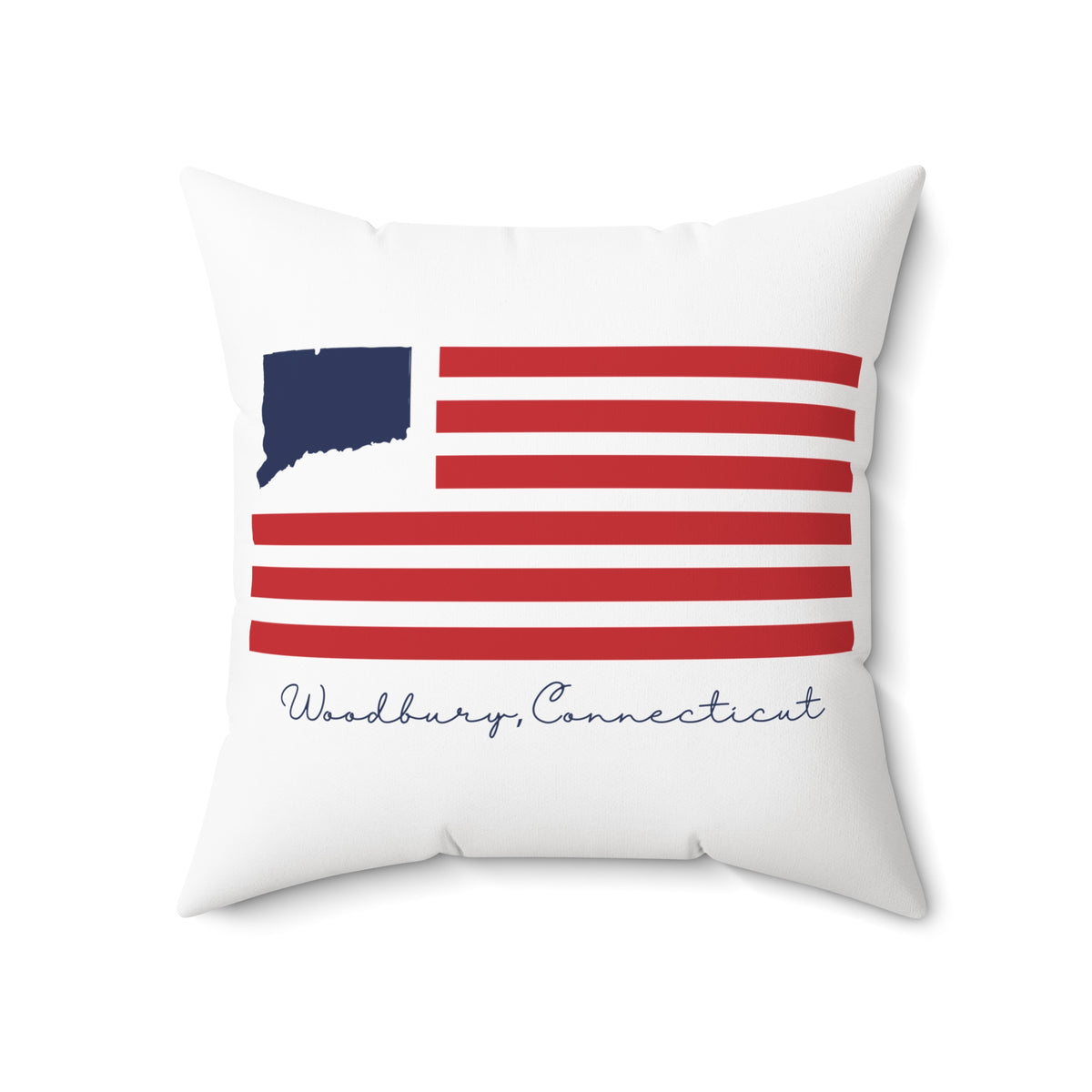Woodbury Connecticut Flag Spun Polyester Square Pillow